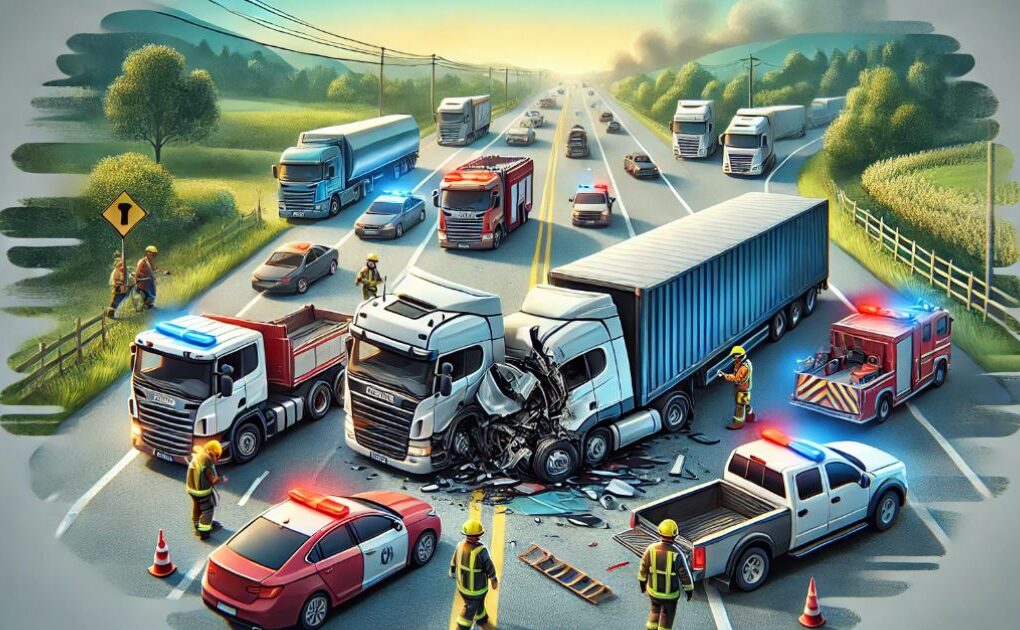 Tabrakan-Dua-Truk-di-Magelang-Sopir-Terjepit-di-Kabin